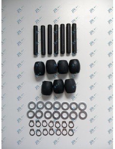 Kit bague : 1 caoutchouc - 1 axe - 2  circlips - 2 rondelles pour plateau d'accouplement